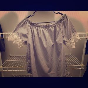 Striped Off-The-Shoulder top